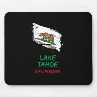 Mousepad Lake Tahoe California Paint Splatter Flag Vacation