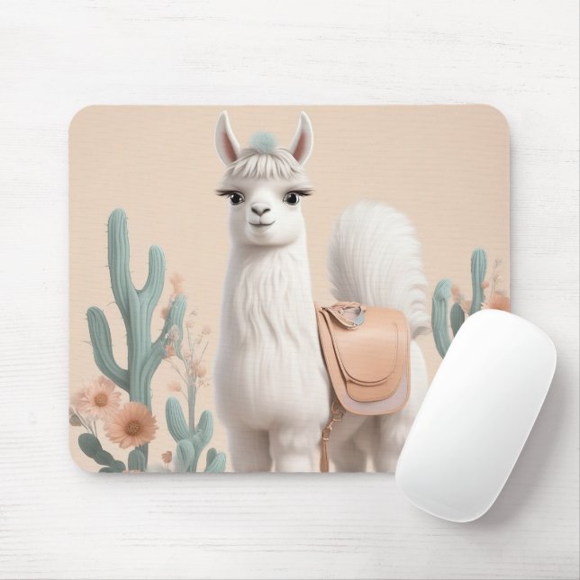 Mousepad Lama com sela no deserto (Com mouse)