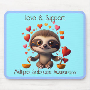 Mousepad Lama de Bebê da MS, bonita, rodeada por ♥️ s