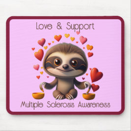 Mousepad Lama de Bebê da MS, bonita, rodeada por ♥️ s