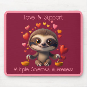 Mousepad Lama de Bebê da MS, bonita, rodeada por ♥️ s