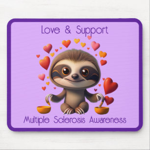 Mousepad Lama de Bebê da MS, bonita, rodeada por ♥️ s