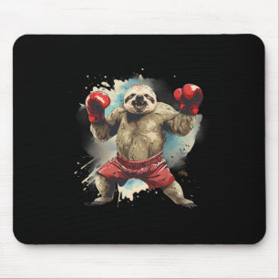 Mousepad Lama de Boxing com luvas de boxe Engraçada B