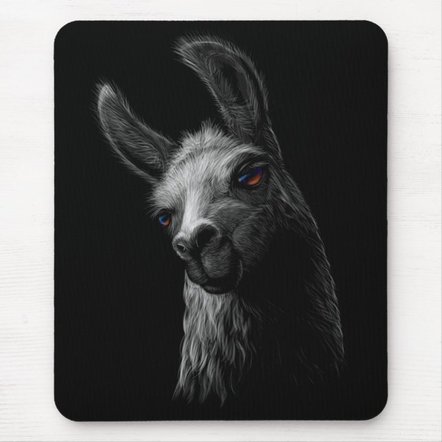 Mousepad Lama de recorte com traços em preto (Frente)