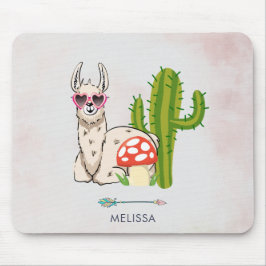 Mousepad Lama legal em óculos de sol em forma de coração