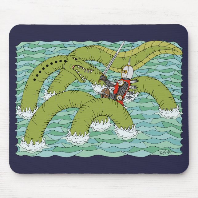 Mousepad Lambton Worm e Knight (Frente)