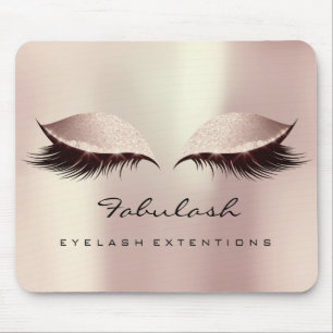 Mousepad Lâmina rosa com nome brilhante Beleza Lashes Makeu