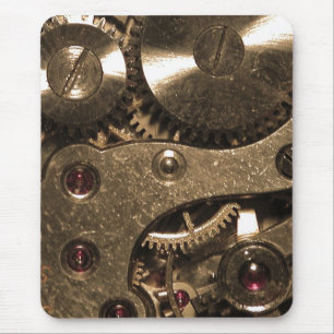 Mousepad Lâminas De Relógio De Metal Steampunk