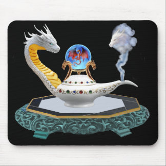 Mousepad Lâmpada Cerâmica Dragão Místico Bola de Cristal Mo