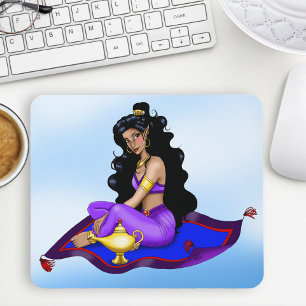 Mousepad Lâmpada Gênio Tapete Mágico Céu Azul