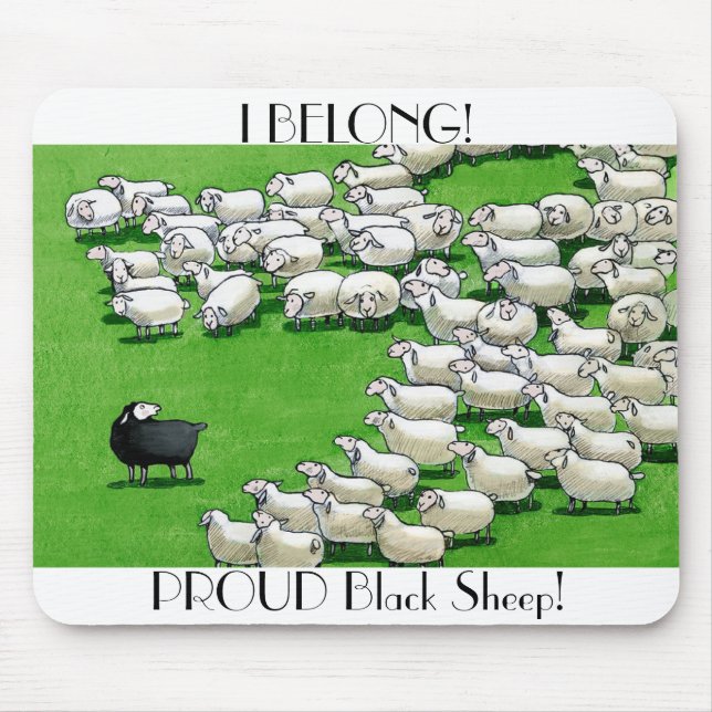 Mousepad Lâmpada Longa Perdida: Bloco de Mão Preto de Ovelh (Frente)