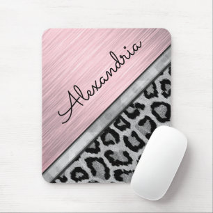Mousepad Lâmpada Rosa Iluminando Impressão Leopardo
