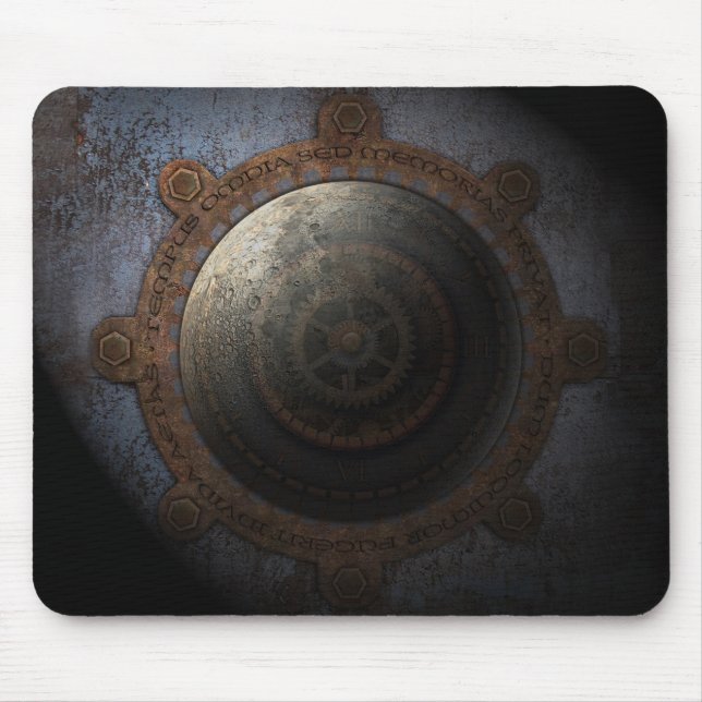 Mousepad Lâmpada Steampunk Hora do Relógio Metálico (Frente)