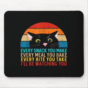 Mousepad Lanche Temático de Gato Preto Você Faz Todo Retro 