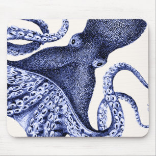 Mousepad Landscape Blue Octopus