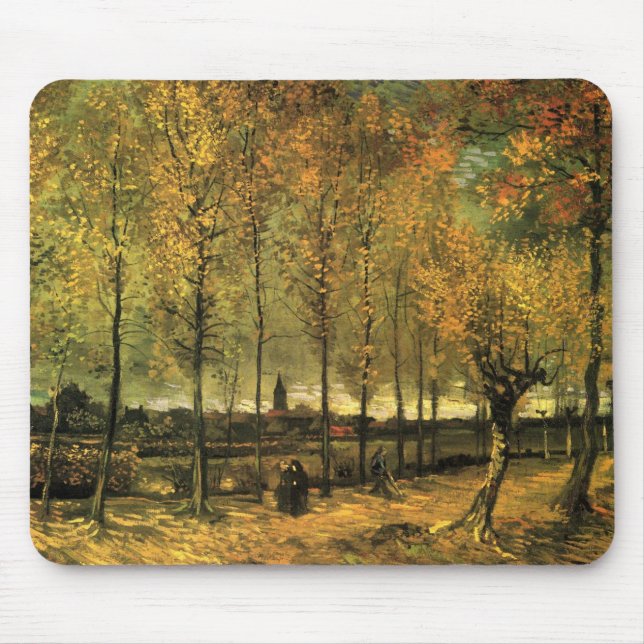 Mousepad Lane com Poplars por Vincent van Gogh (Frente)