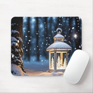 Mousepad Lanterna Brilhante Em Flocos De Neve