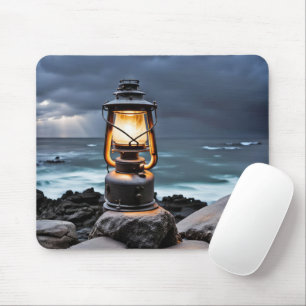 Mousepad Lanterna Oceânica em Rochas