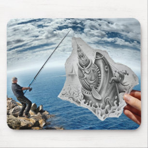 Mousepad Lápis contra a câmera - tubarão