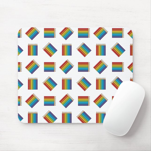Mousepad Lápis de Coloração do Arco-Íris (Com mouse)
