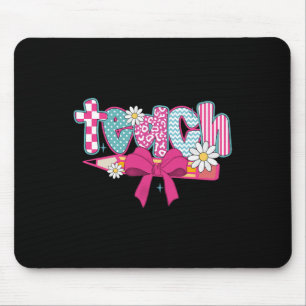 Mousepad Lápis de Professora Xadrez Retro Laço Coquete de V