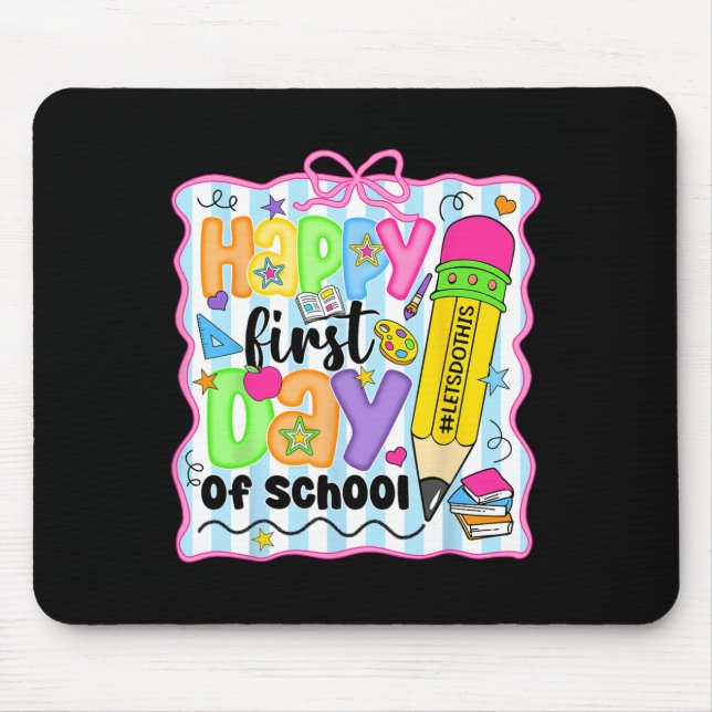 Mousepad Lápis Primeiro Dia De Aula Professor Crianças Ck T (Frente)