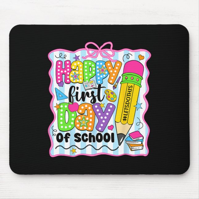 Mousepad Lápis Primeiro Dia De Aula Professor Crianças Volt (Frente)