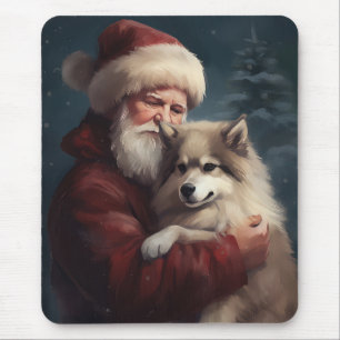 Mousepad Lapphund Santa Claus Festivo