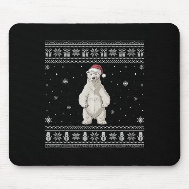 Mousepad Lar Bear Lovers Men Women Santa Ugly Xmas Sweater  (Frente)