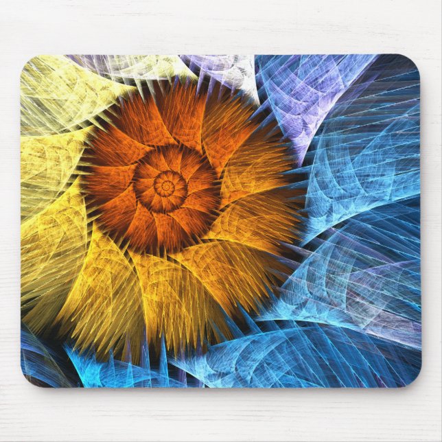 Mousepad Laranja Amarelo Amarelo Abstrato (Frente)