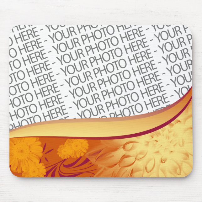 Mousepad Laranja Amarelo Flores (Frente)