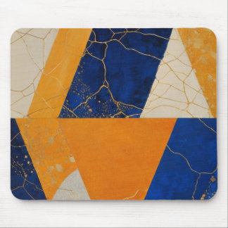 Mousepad Laranja Azul Geométrico