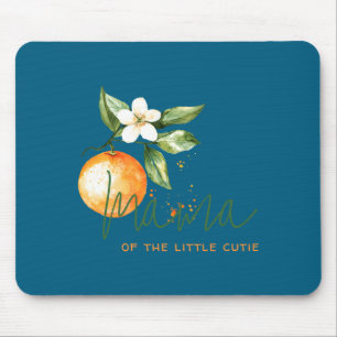 Mousepad Laranja Cítrico Pequeno Fofinho Chá de Bebê Mamãe