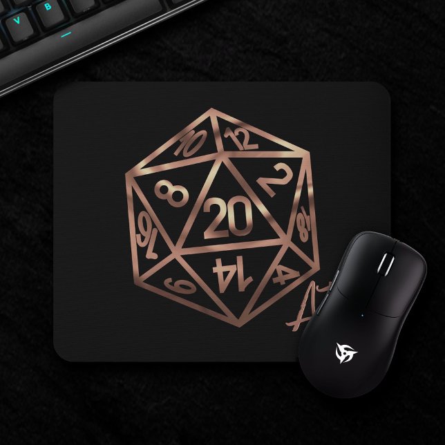 Mousepad Laranja D20 Crit AF | Roleplayer PnP Gamer Dice (Criador carregado)