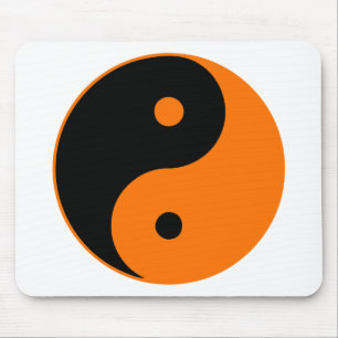 Mousepad Laranja de Taijitu do chinês do sinal do taoísmo