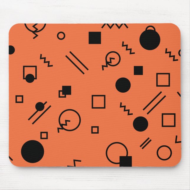 Mousepad Laranja, diversão, tendências, gráfico geométrico  (Frente)