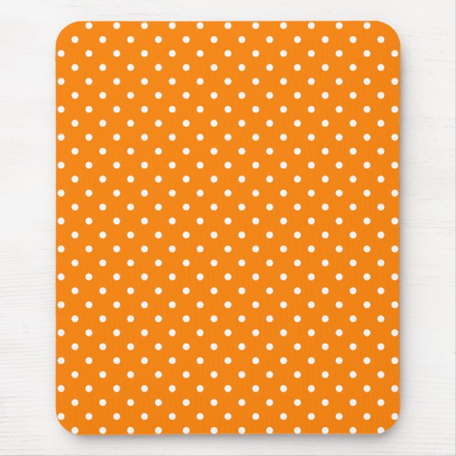 Mousepad Laranja e Branco de Bolinhas (Frente)