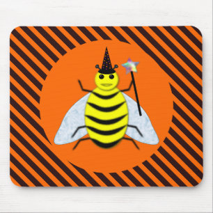 Mousepad Laranja-e-riscas-pretas de bruxa-de-bruxa-bruxa-br