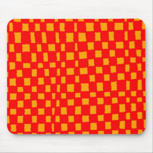 Mousepad Laranja e Vermelho Xadrez Padrão Xadrez Em Negrito
