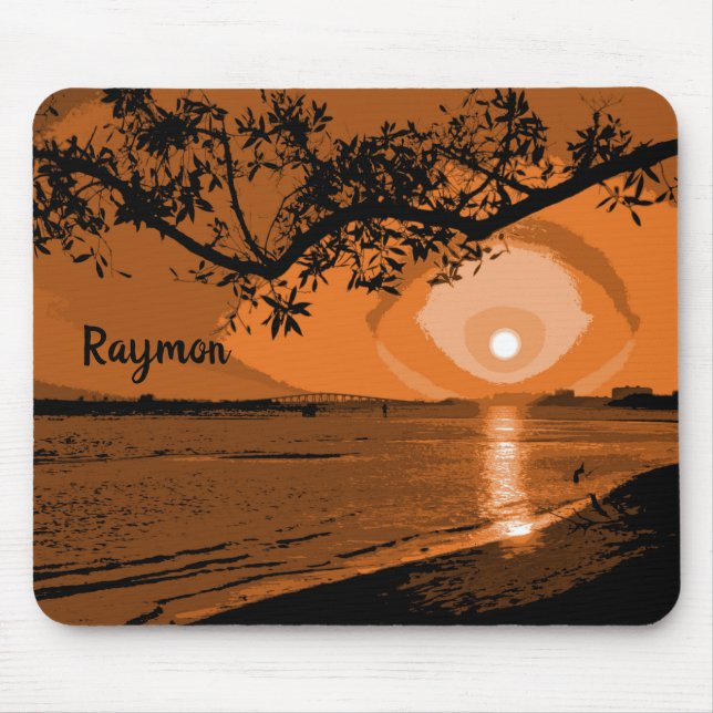 Mousepad Laranja Escuro e Sunset Negro (Frente)
