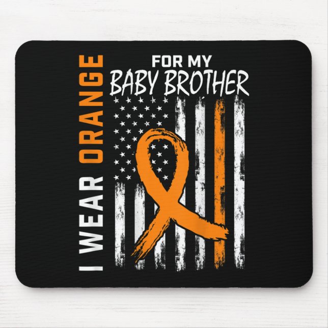 Mousepad Laranja Fita Baby Irmão Leucemia Consciência (Frente)