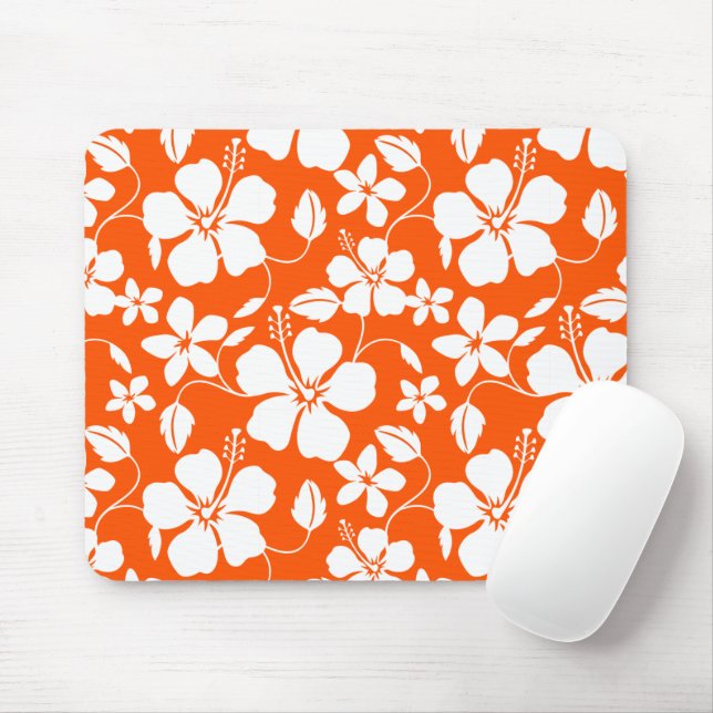 MOUSEPAD LARANJA HAWAIIAN HULA (HIBISCUS) (Com mouse)