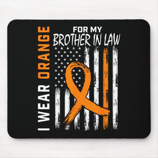 Mousepad Laranja Para O Meu Irmão Em Direito Sensibilização (Frente)