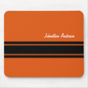 Mousepad Laranja queimada moderna que compete listras com