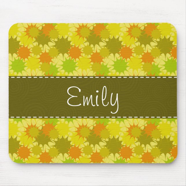 Mousepad Laranja retrorreflector e verde (Frente)