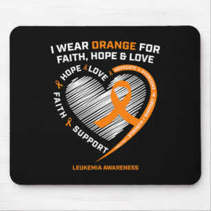 Mousepad Laranja Sensibilização Fé Esperança Amor Cristã