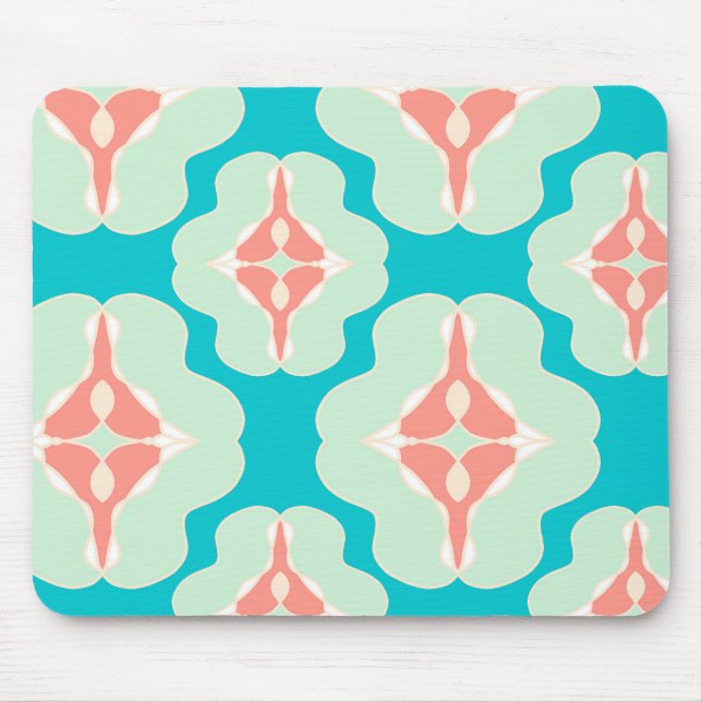 Mousepad Laranja teal moderna geométrica (Frente)