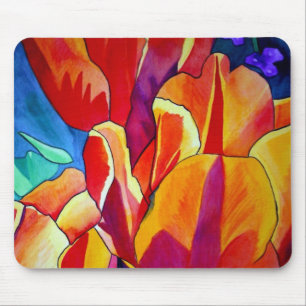 Mousepad Laranja Tulipas aquarela pintura floral