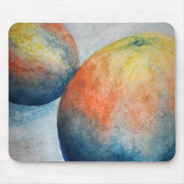 Mousepad laranjas aquarela (Frente)