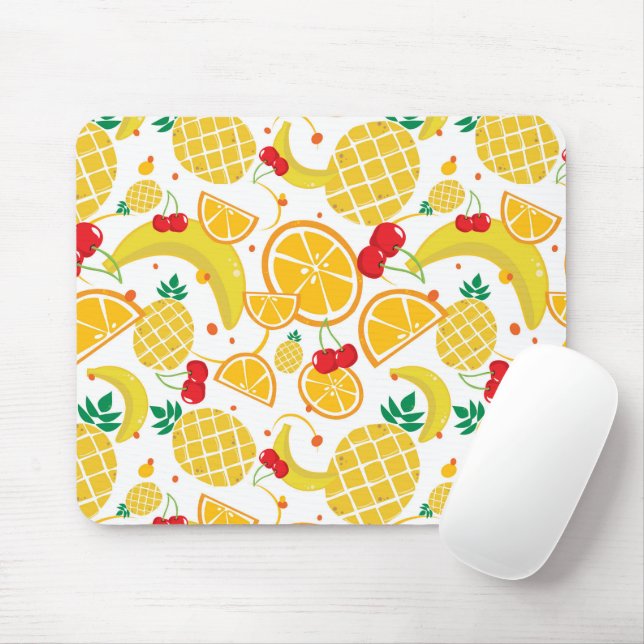Mousepad Laranjas de abacaxi de banana e Fruta de diversão  (Com mouse)